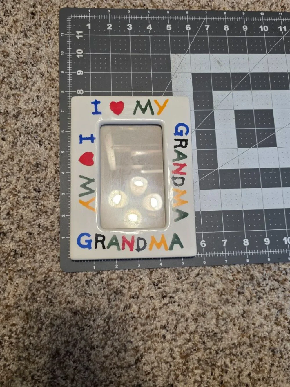 I Love My Grandma Colorful Ceramic Picture Frame Holds 4x6 Photo